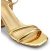 imageDREAM PAIRS Womens Strappy Round Heels Open Square Toe Ankle Strap Party Sandals Dress ShoesGoldpu