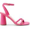 imageDREAM PAIRS Womens Strappy Round Heels Open Square Toe Ankle Strap Party Sandals Dress ShoesHot Pinkpu