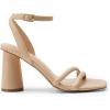 imageDREAM PAIRS Womens Strappy Round Heels Open Square Toe Ankle Strap Party Sandals Dress ShoesNudepu