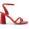 imageDREAM PAIRS Womens Strappy Round Heels Open Square Toe Ankle Strap Party Sandals Dress ShoesRedpu
