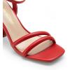 imageDREAM PAIRS Womens Strappy Round Heels Open Square Toe Ankle Strap Party Sandals Dress ShoesRedpu