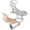 imageDREAM PAIRS Womens Strappy Round Heels Open Square Toe Ankle Strap Party Sandals Dress ShoesSilverrhinestone