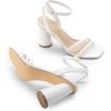imageDREAM PAIRS Womens Strappy Round Heels Open Square Toe Ankle Strap Party Sandals Dress ShoesWhitepu