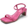imageDREAM PAIRS Womens Heels Open Toe Ankle Strap Square Cute Wedding Party Sandal Comfort Dress ShoesHot Pink