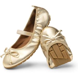 imageDREAM PAIRS Girls Ballet Flats Dress Shoes Mary Janes Ballerina ShoesGold