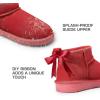 imageDREAM PAIRS Ankle Winter Mini Boots for Women Genuine Suede Faux Fur Lining Water Resistant Warm Snow Boots Slip On Memory Foam Comfort Booties FuzzyClassicRed