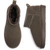 imageDREAM PAIRS Ankle Winter Mini Boots for Women Genuine Suede Faux Fur Lining Water Resistant Warm Snow Boots Slip On Memory Foam Comfort Booties FuzzyClassicTaupe