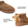 imageDREAM PAIRS Ankle Winter Mini Boots for Women Genuine Suede Faux Fur Lining Water Resistant Warm Snow Boots Slip On Memory Foam Comfort Booties FuzzyClassicChestnut