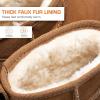 imageDREAM PAIRS Ankle Winter Mini Boots for Women Genuine Suede Faux Fur Lining Water Resistant Warm Snow Boots Slip On Memory Foam Comfort Booties FuzzyClassicChestnut