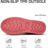 imageDREAM PAIRS Ankle Winter Mini Boots for Women Genuine Suede Faux Fur Lining Water Resistant Warm Snow Boots Slip On Memory Foam Comfort Booties FuzzyClassicRed