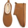 imageDREAM PAIRS Ankle Winter Mini Boots for Women Genuine Suede Faux Fur Lining Water Resistant Warm Snow Boots Slip On Memory Foam Comfort Booties FuzzyClassicChestnut