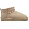 imageDREAM PAIRS Ankle Winter Mini Boots for Women Genuine Suede Faux Fur Lining Water Resistant Warm Snow Boots Slip On Memory Foam Comfort Booties FuzzyClassicSand