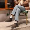 imageDREAM PAIRS Ankle Winter Mini Boots for Women Genuine Suede Faux Fur Lining Water Resistant Warm Snow Boots Slip On Memory Foam Comfort Booties FuzzyClassicTaupe