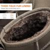 imageDREAM PAIRS Ankle Winter Mini Boots for Women Genuine Suede Faux Fur Lining Water Resistant Warm Snow Boots Slip On Memory Foam Comfort Booties FuzzyClassicTaupe
