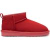 imageDREAM PAIRS Ankle Winter Mini Boots for Women Genuine Suede Faux Fur Lining Water Resistant Warm Snow Boots Slip On Memory Foam Comfort Booties FuzzyClassicRed