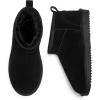 imageDREAM PAIRS Ankle Winter Mini Boots for Women Genuine Suede Faux Fur Lining Water Resistant Warm Snow Boots Slip On Memory Foam Comfort Booties FuzzyClassicBlack