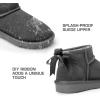 imageDREAM PAIRS Ankle Winter Mini Boots for Women Genuine Suede Faux Fur Lining Water Resistant Warm Snow Boots Slip On Memory Foam Comfort Booties FuzzyClassicGrey