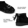 imageDREAM PAIRS Ankle Winter Mini Boots for Women Genuine Suede Faux Fur Lining Water Resistant Warm Snow Boots Slip On Memory Foam Comfort Booties FuzzyClassicBlack