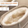imageDREAM PAIRS Ankle Winter Mini Boots for Women Genuine Suede Faux Fur Lining Water Resistant Warm Snow Boots Slip On Memory Foam Comfort Booties FuzzyClassicSand