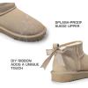 imageDREAM PAIRS Ankle Winter Mini Boots for Women Genuine Suede Faux Fur Lining Water Resistant Warm Snow Boots Slip On Memory Foam Comfort Booties FuzzyClassicSand