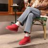 imageDREAM PAIRS Ankle Winter Mini Boots for Women Genuine Suede Faux Fur Lining Water Resistant Warm Snow Boots Slip On Memory Foam Comfort Booties FuzzyClassicRed