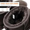 imageDREAM PAIRS Genuine Suede Classic Platform Boots for Women Water Resistant FuzzyClassic Ankle Winter Snow Low Boots with DIY Bows Faux Fur Lining Memory Foam AntiSlipBrown