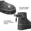 imageDREAM PAIRS Genuine Suede Classic Platform Boots for Women Water Resistant FuzzyClassic Ankle Winter Snow Low Boots with DIY Bows Faux Fur Lining Memory Foam AntiSlipGrey