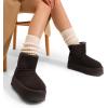 imageDREAM PAIRS Genuine Suede Classic Platform Boots for Women Water Resistant FuzzyClassic Ankle Winter Snow Low Boots with DIY Bows Faux Fur Lining Memory Foam AntiSlipBrown
