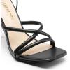 imageDREAM PAIRS Heels for Women Strappy High Stiletto Lace Up Heeled Sandals Square Open Toe Heels for Prom Party DatingBlackpu
