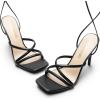 imageDREAM PAIRS Heels for Women Strappy High Stiletto Lace Up Heeled Sandals Square Open Toe Heels for Prom Party DatingBlackpu