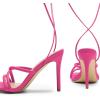 imageDREAM PAIRS Heels for Women Strappy High Stiletto Lace Up Heeled Sandals Square Open Toe Heels for Prom Party DatingHot Pinkpu