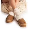 imageDREAM PAIRS Platform Slippers for Women Genuine Suede FuzzyEasy Cozy Memory Foam Waterproof Slippers Shoes for Indoor and OutdoorChestnut