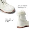 imageDREAM PAIRS Snow Boots for Women Waterproof Mid Calf Lace Up Duck Boots Warm Faux Fur FuzzyGo Bold Winter Boots for OutdoorBeige