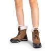 imageDREAM PAIRS Snow Boots for Women Waterproof Mid Calf Lace Up Duck Boots Warm Faux Fur FuzzyGo Bold Winter Boots for OutdoorChestnut