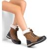 imageDREAM PAIRS Snow Boots for Women Waterproof Mid Calf Lace Up Duck Boots Warm Faux Fur FuzzyGo Bold Winter Boots for OutdoorChestnut