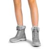 imageDREAM PAIRS Snow Boots for Women Waterproof Mid Calf Lace Up Duck Boots Warm Faux Fur FuzzyGo Bold Winter Boots for OutdoorLight Grey