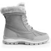 imageDREAM PAIRS Snow Boots for Women Waterproof Mid Calf Lace Up Duck Boots Warm Faux Fur FuzzyGo Bold Winter Boots for OutdoorLight Grey