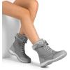 imageDREAM PAIRS Snow Boots for Women Waterproof Mid Calf Lace Up Duck Boots Warm Faux Fur FuzzyGo Bold Winter Boots for OutdoorLight Grey