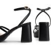 imageDREAM PAIRS Strappy Heels for Women Platform Chunky High 3inch Heeled Sandals with Square Open Toe Ankle Buckle for Graduation Party Prom Daily WeddingBlackpu
