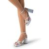 imageDREAM PAIRS Strappy Heels for Women Platform Chunky High 3inch Heeled Sandals with Square Open Toe Ankle Buckle for Graduation Party Prom Daily WeddingSilverpu