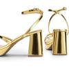imageDREAM PAIRS Strappy Heels for Women Platform Chunky High 3inch Heeled Sandals with Square Open Toe Ankle Buckle for Graduation Party Prom Daily WeddingGoldpu