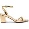 imageDREAM PAIRS Womens Chunky Strappy Heels Square Open Toe Ankle Buckle Low Heels Sandals for Daily Wedding Party DressGold