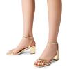 imageDREAM PAIRS Womens Chunky Strappy Heels Square Open Toe Ankle Buckle Low Heels Sandals for Daily Wedding Party DressGold