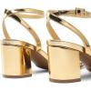 imageDREAM PAIRS Womens Chunky Strappy Heels Square Open Toe Ankle Buckle Low Heels Sandals for Daily Wedding Party DressGold