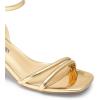 imageDREAM PAIRS Womens Chunky Strappy Heels Square Open Toe Ankle Buckle Low Heels Sandals for Daily Wedding Party DressGold