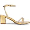 imageDREAM PAIRS Womens Chunky Strappy Heels Square Open Toe Ankle Buckle Low Heels Sandals for Daily Wedding Party DressGoldrhinestone