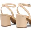 imageDREAM PAIRS Womens Chunky Strappy Heels Square Open Toe Ankle Buckle Low Heels Sandals for Daily Wedding Party DressNude
