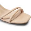 imageDREAM PAIRS Womens Chunky Strappy Heels Square Open Toe Ankle Buckle Low Heels Sandals for Daily Wedding Party DressNudepu