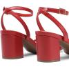 imageDREAM PAIRS Womens Chunky Strappy Heels Square Open Toe Ankle Buckle Low Heels Sandals for Daily Wedding Party DressRed