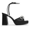 imageDREAM PAIRS Womens Double Bowknots Platform Chunky Heels Rhinestone High Square Toe Dress Sandals for Wedding Bridal PartyBlackpu